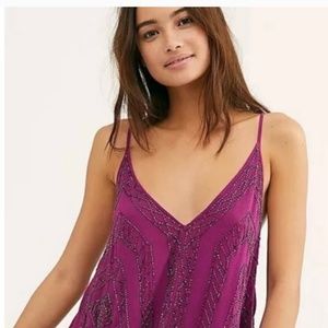 Free People “On the Line” beaded camisole